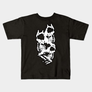 Skulls Abstract - White Kids T-Shirt